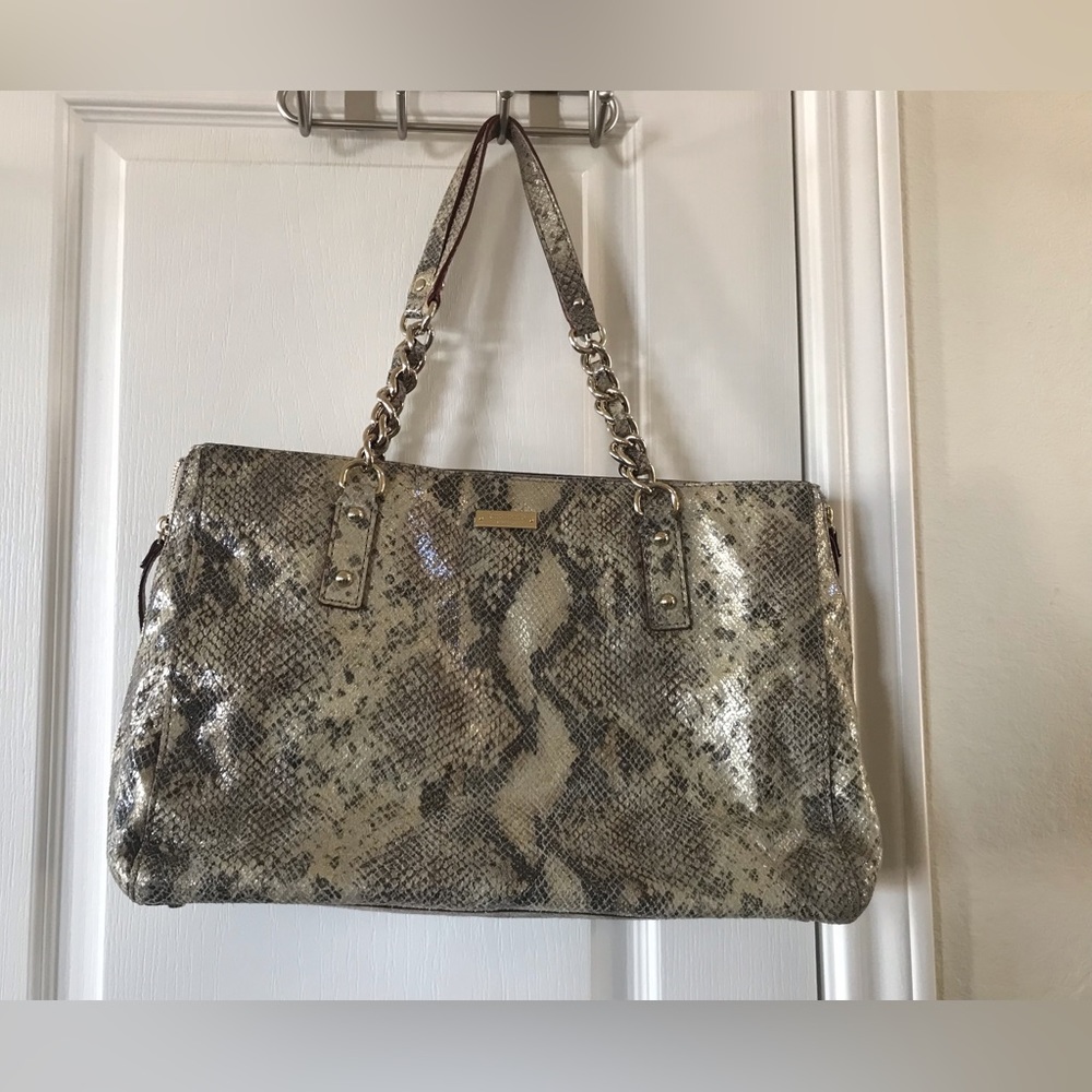 Kate Spade Andee Cobble Hill Natural Metallic Tote